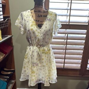Steve Madden Cream Flutter Sleeve Sundress